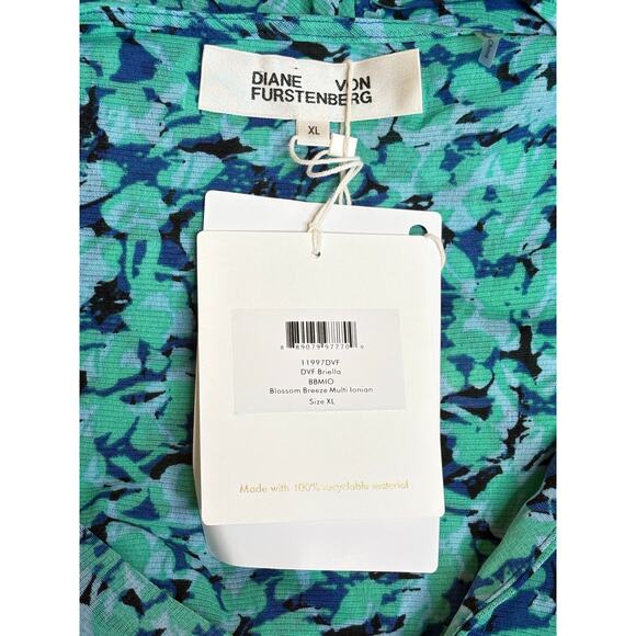 Diane Von Furstenberg NWT Briella Midi Dress Blossom Breeze Multi XL - Picture 6 of 9